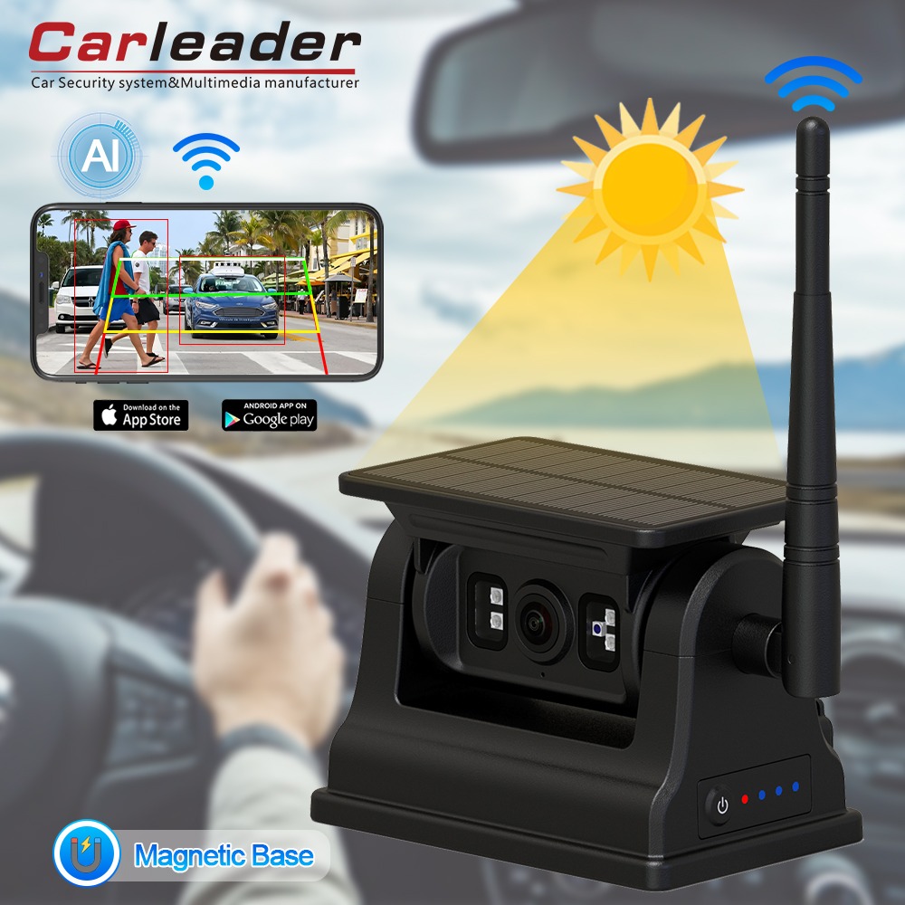 iOS Android کے لئے 1080p مقناطیسی شمسی وائی فائی وائرلیس RV بیک اپ کیمرا