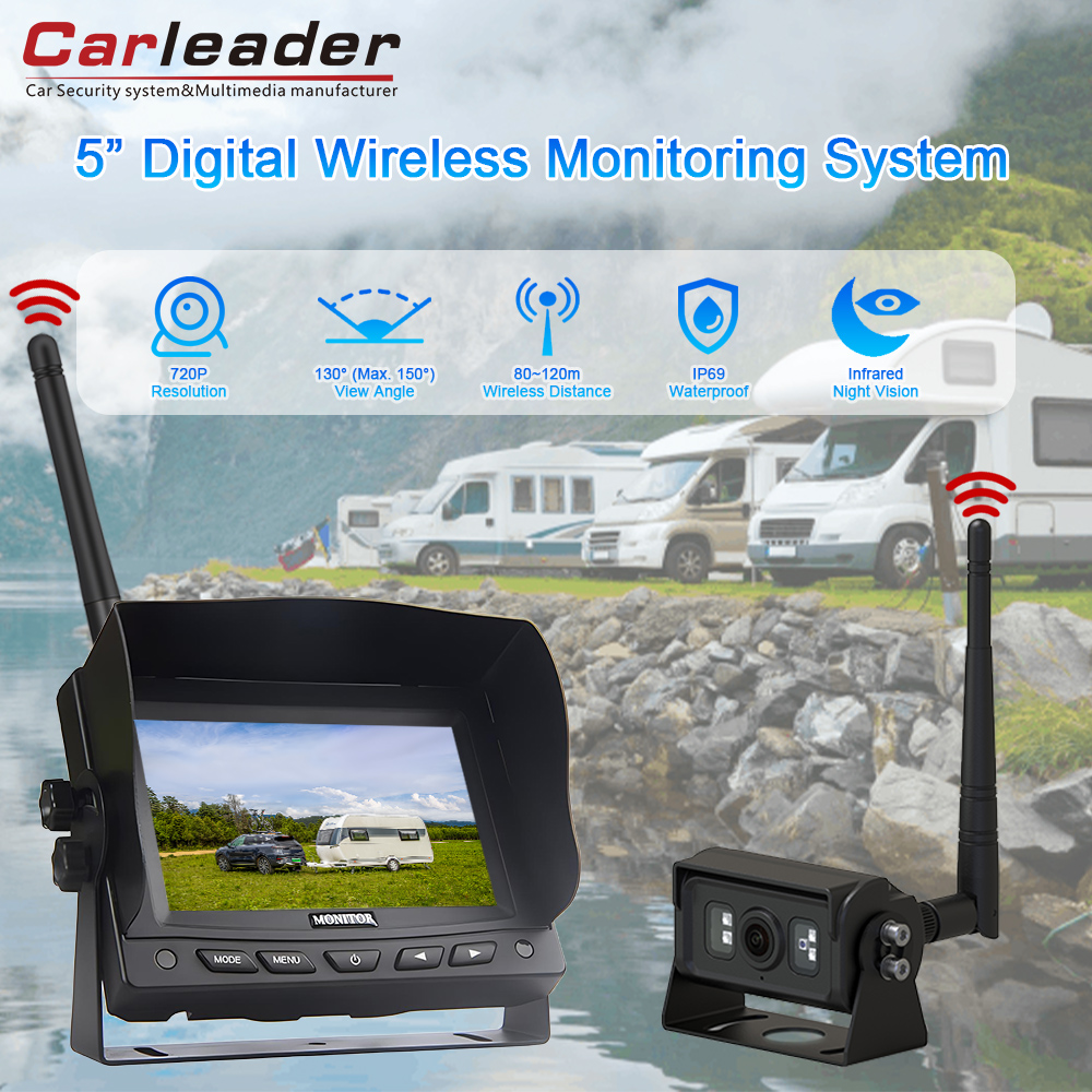 کارلیڈر 5 انچ 2.4G LCD TFT ڈیجیٹل وائرلیس کیمرا سسٹم کے ساتھ ہوشیار نگرانی میں اپ گریڈ کریں