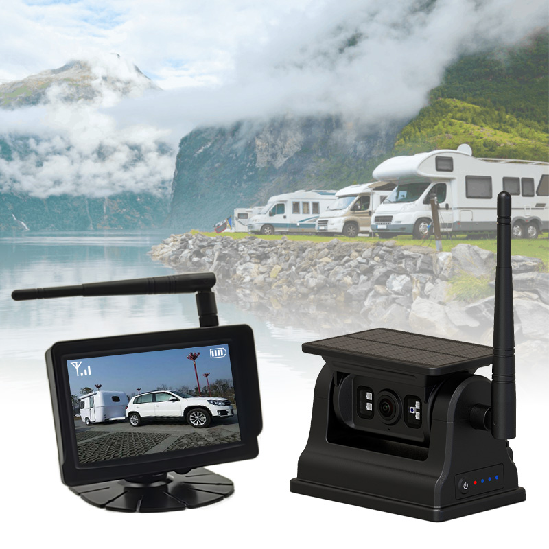 5 انچ وائرلیس شمسی توانائی سے چلنے والا ریچارج ایبل مقناطیسی گاڑی کیمرا سسٹم