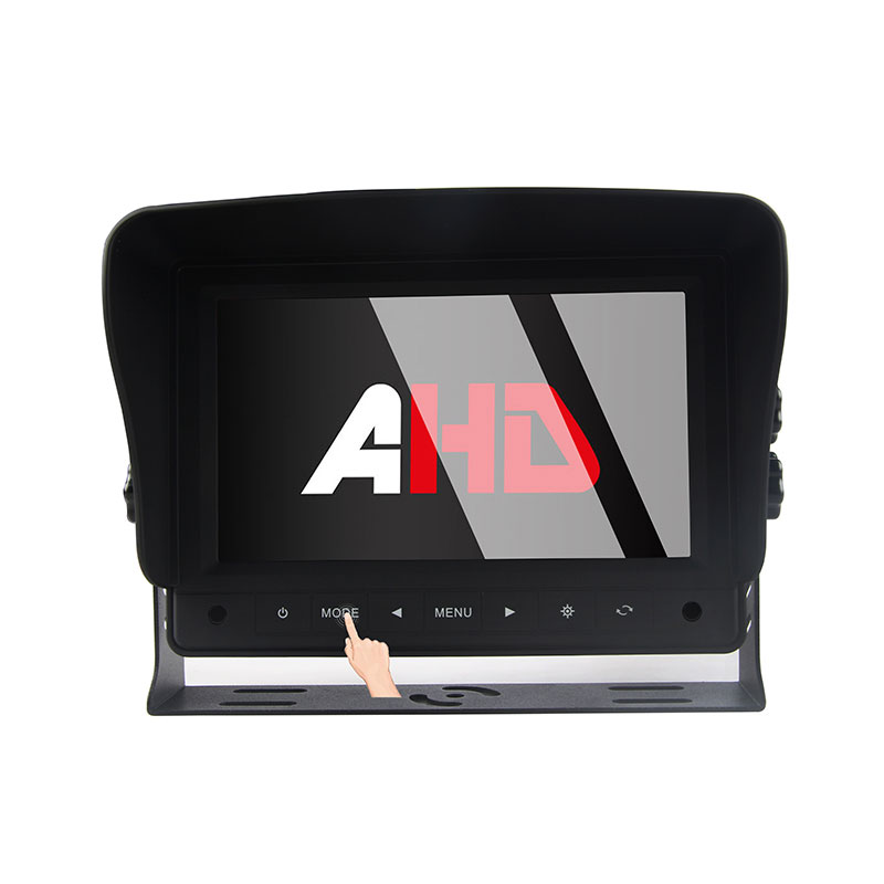 7 انچ ٹچ بٹن 2CH ہیوی ڈیوٹی اے ایچ ڈی وہیکل مونٹیور