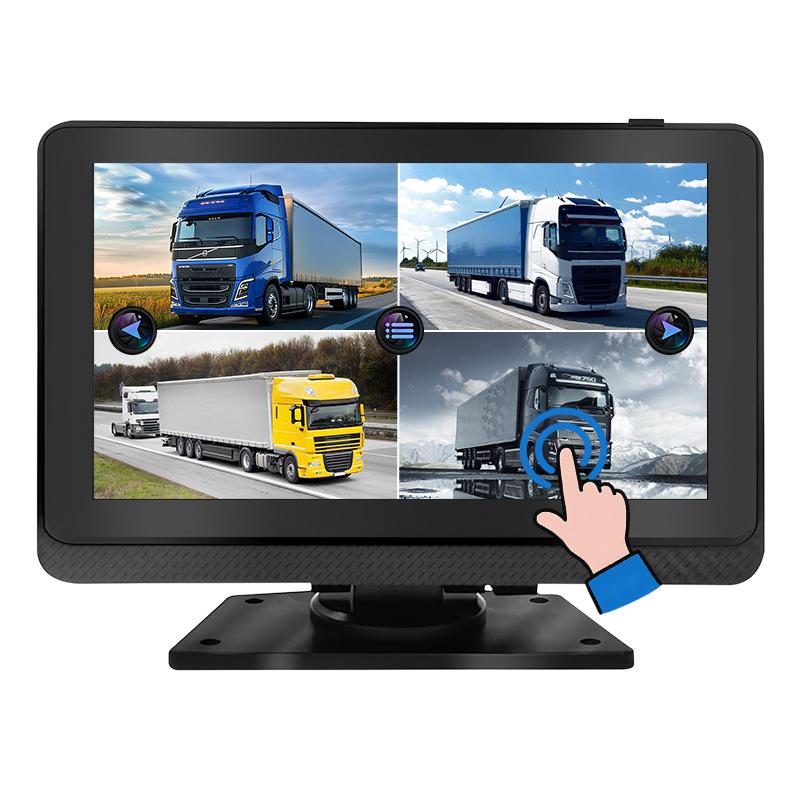 1080P ریکارڈنگ کے ساتھ 7 انچ ٹچ اسکرین وہیکل کواڈ ویو ڈی وی آر مانیٹر